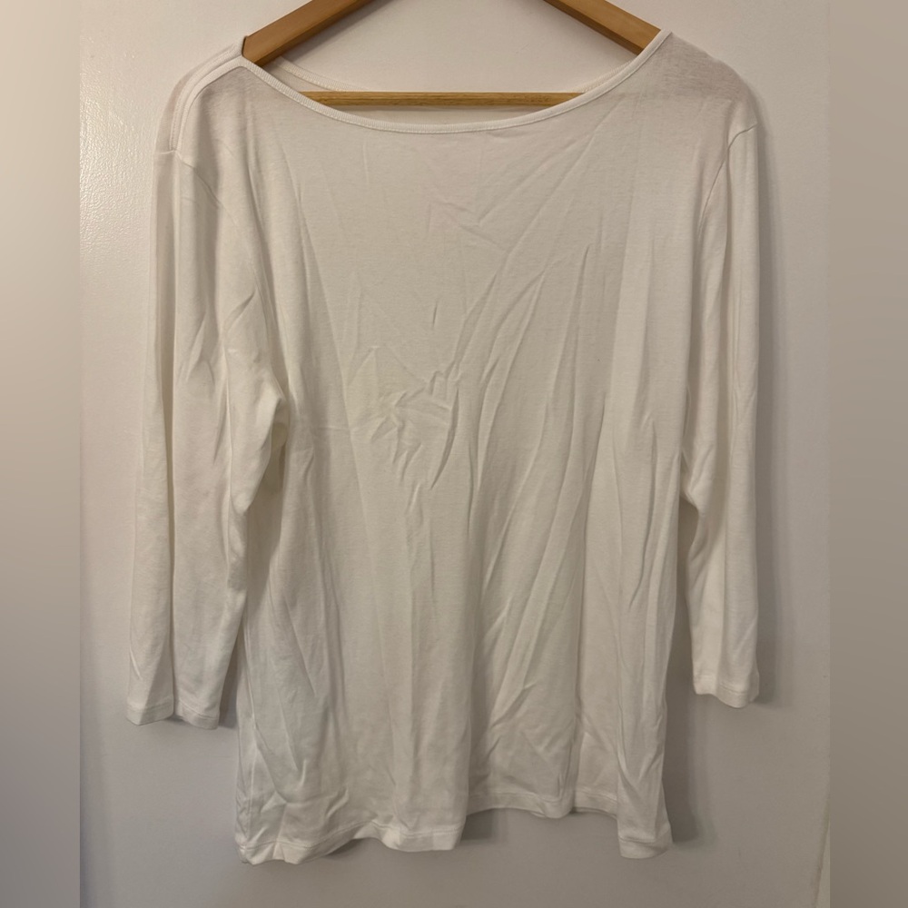 NWOT Caslon slub tunic tee 3/4 sleeve white.